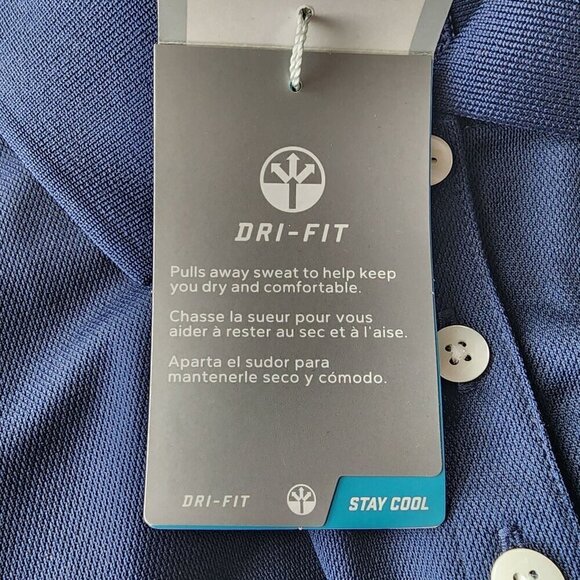 NWT Nike Golf Dri-Fit Samuel Adams Navy Blue Polo Shirt Womens Large - Picture 10 of 12